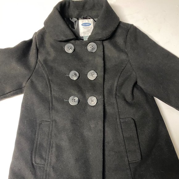 Toddler girl pea coat - Size 4T - Black - Picture 1 of 2